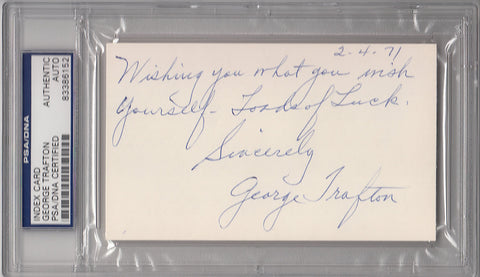 George Trafton Chicago Bears signed 3x5 card - PSA/DNA